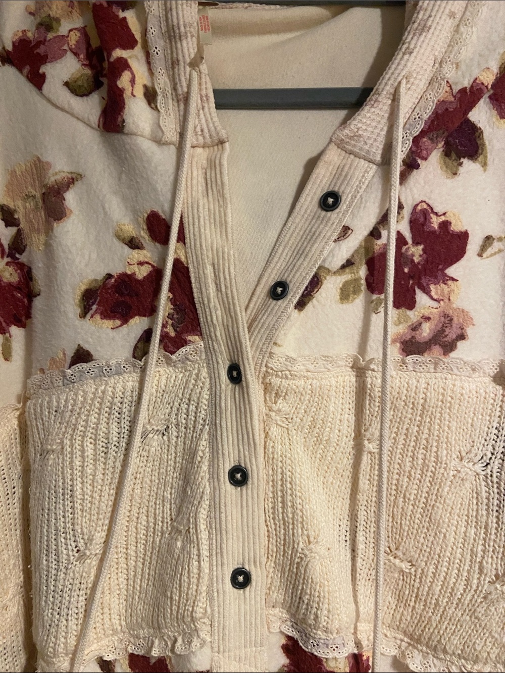 Free People Bali Bring Me Roses 🌹 Sherpa Pullover, XL - Picture 5 of 12